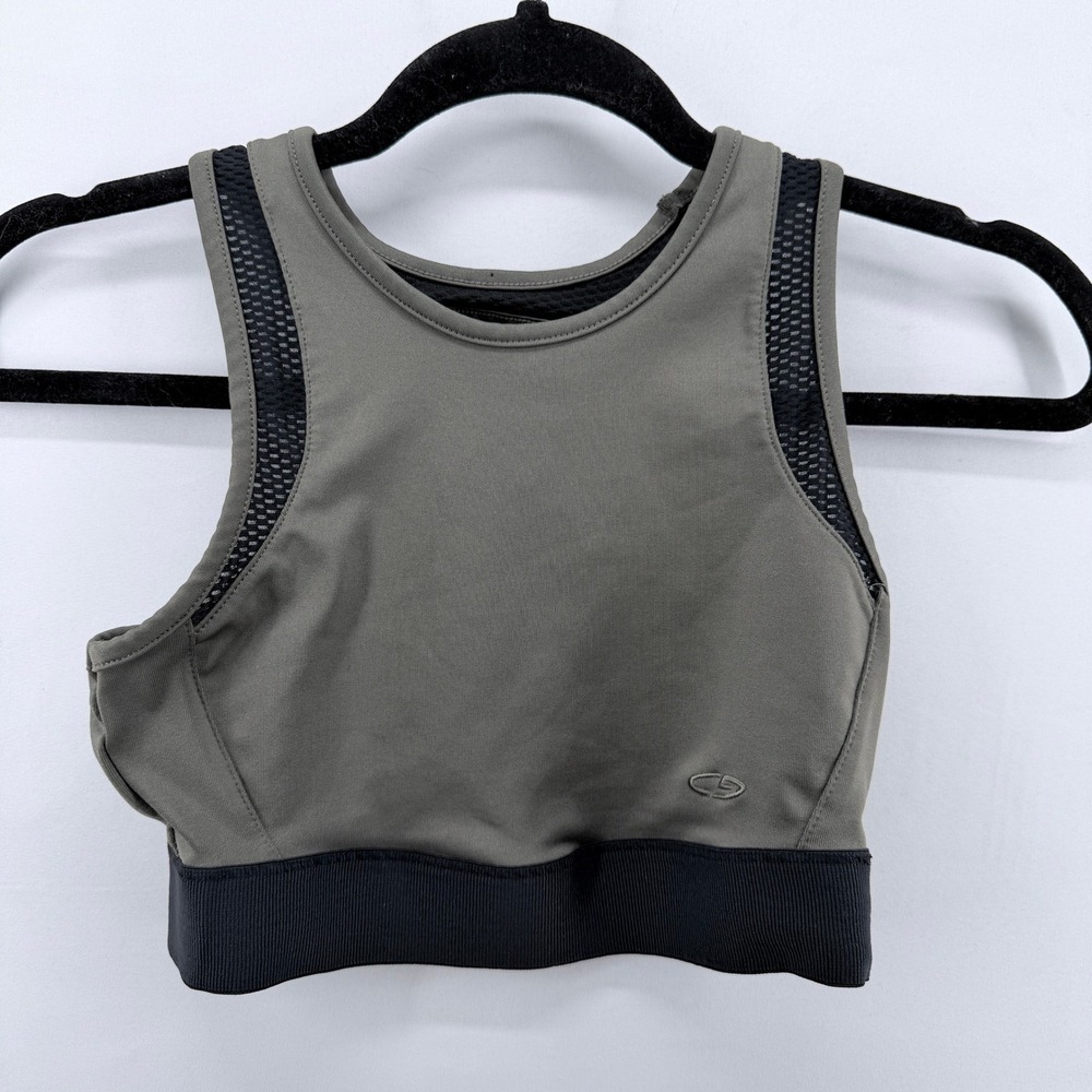 Champion Women's Medium Support Racerback Athletic Sports Bra Olive Green
